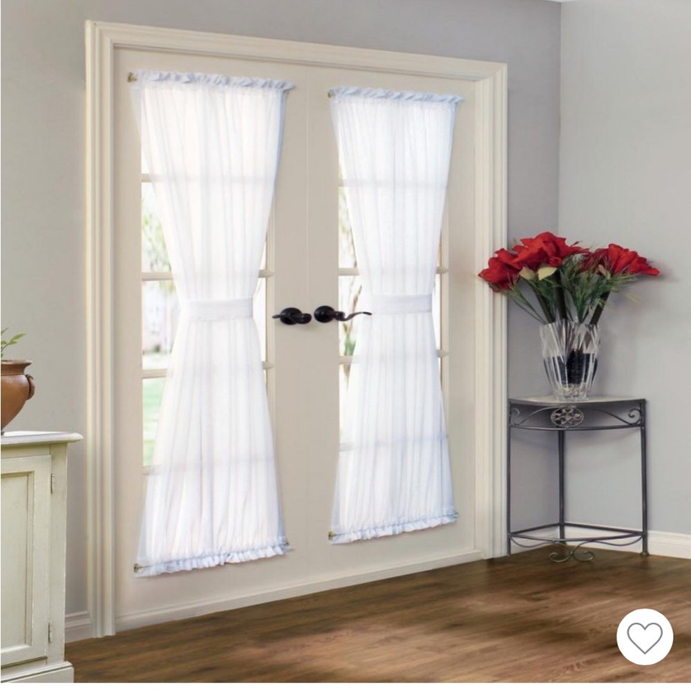 Elegant White Sheer Door Curtain